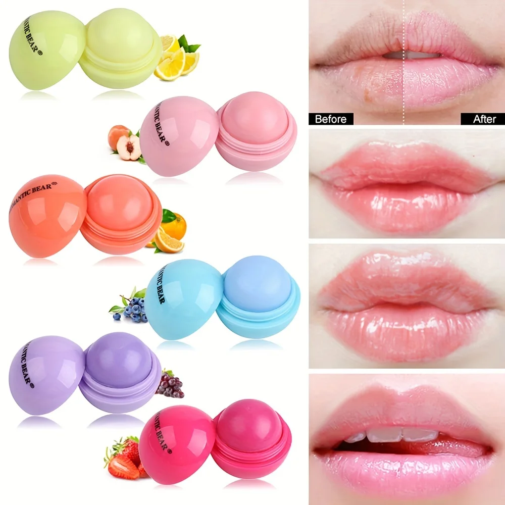 Cute Ball Shaped Lip Balm - Hydrating, Soothing, and Long-Lasting Lip Plumper wi
