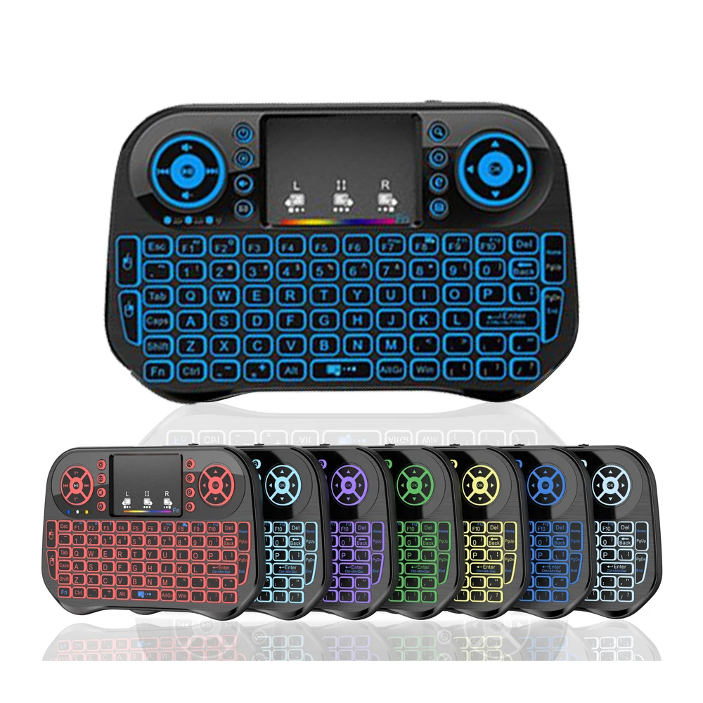 Bluetooth Wireless Mini Keyboard Backlit 2.4G USB English Russian French Spanish