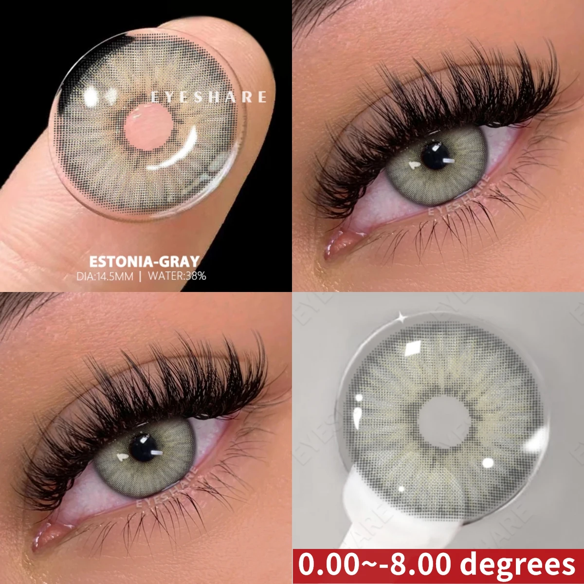 EYESHARE 1Pair Myopia Lenses Colored Contacts Lenses with Prescription Fashion G