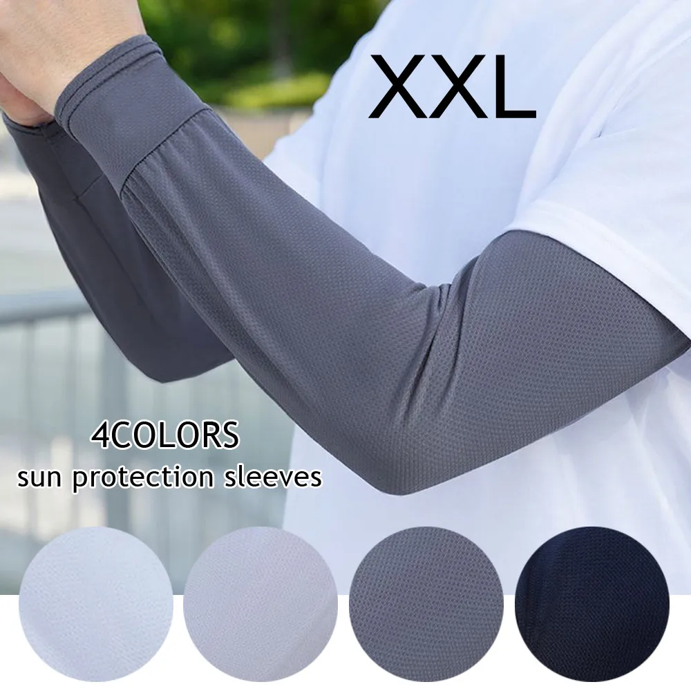 XXL Sunscreen Arm Covers Men Cycling Arm Case Loose Enlarged Arm Sleeve Outdoor 