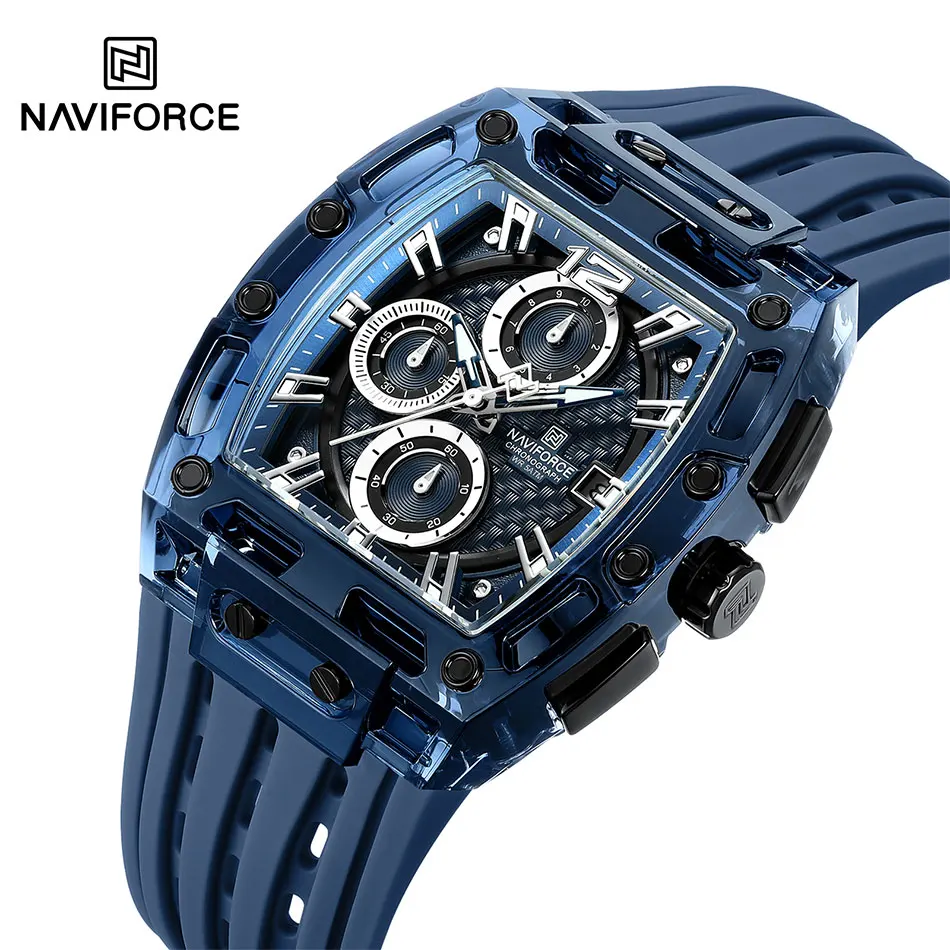 NAVIFORCE Men's Watch High Quality Quartz Fashion Clock Waterproof Silicone Tape