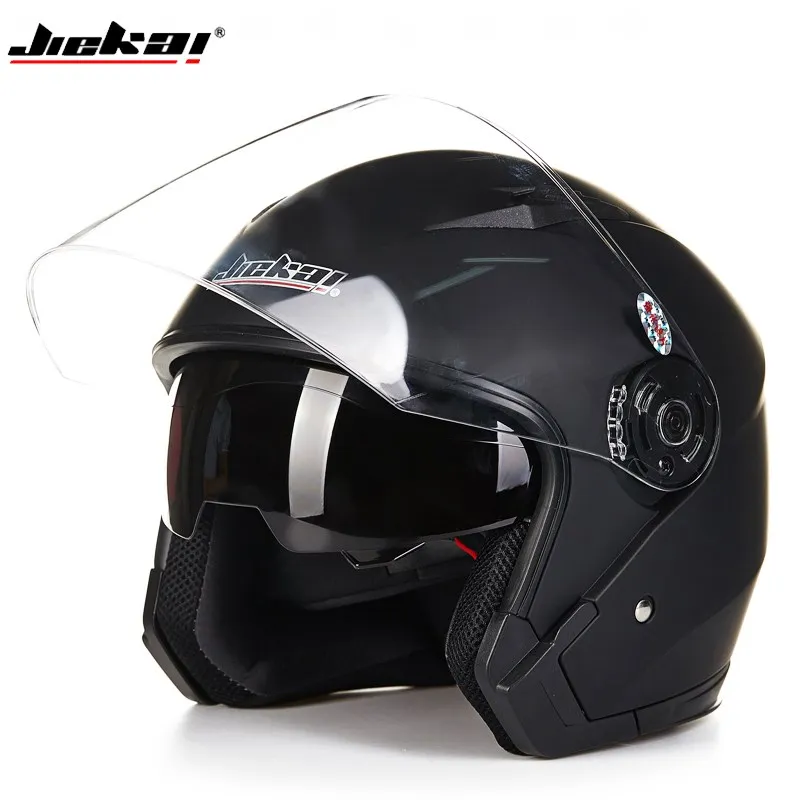 NEW Motorcycle Electric Bicycle Helmet Four Seasons DoubleLenses Racing Half Hel