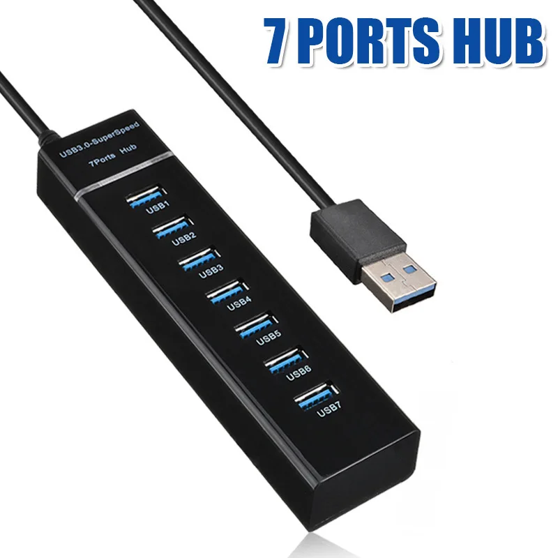 USB 3.0 5Gbps High Speed USB Hub 4 7 Port USB Splitter Multiport For PC Computer