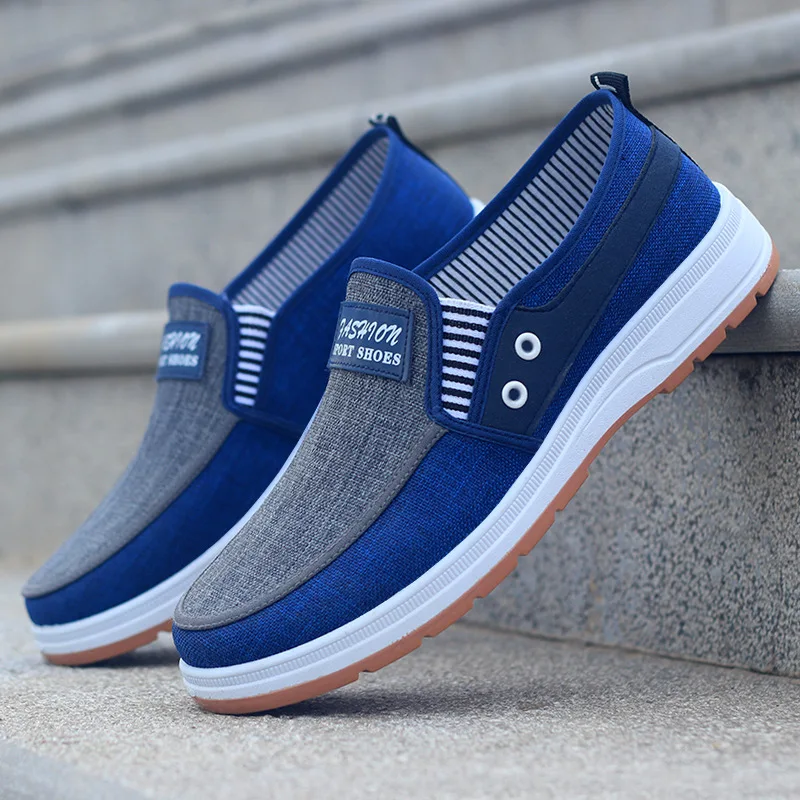 Men Casual Shoes Slip on Canvas Fashion Sneakers Breathable Summer Walking Loafe
