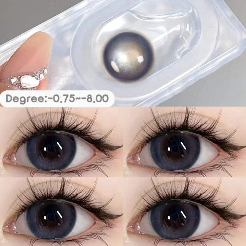 UYAAI Color Contact Lenses with Diopters Color Lens Korean Lenses Grow Eye Natur