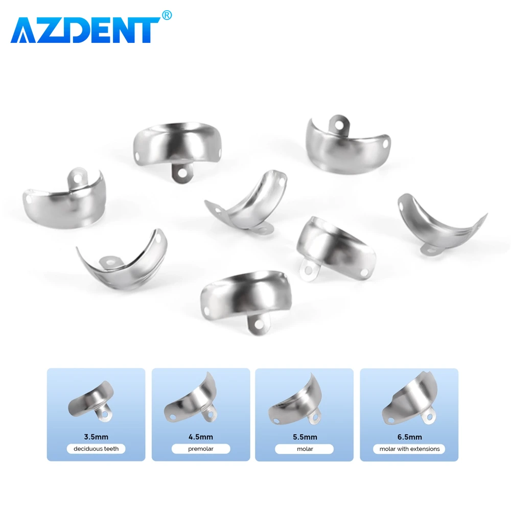 50PCS Dental Matrix Bands Sectional Contoured Metal Matrices AZDENT 3.5/4.5/5.5/