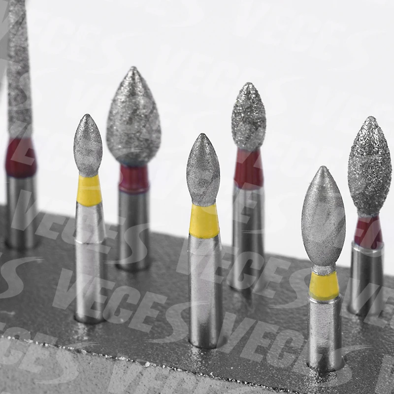 10pcs/set Dental Diamond Burs FO Series For High Speed Drill Bits Set FG Dental 