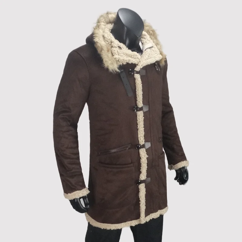 Winter Man's Jackets Warm Hooded Thick Fleece Jackets Man Outerwears Fleece Lamb