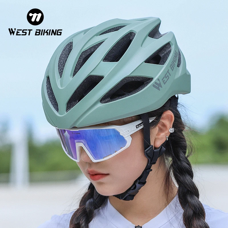 WEST BIKING Female Lightweight Integrally-molded Helmet Adult Cycling Helmet Fit
