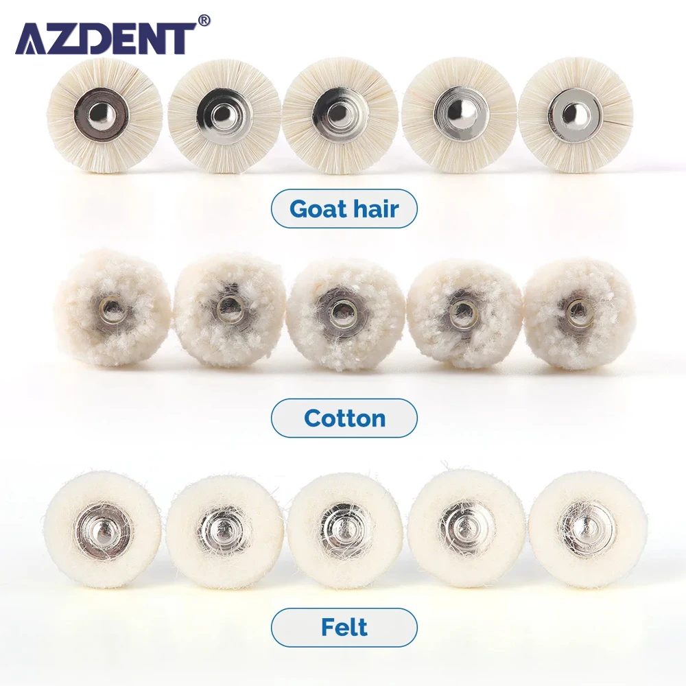 AZDENT 5 Pcs Dental Polishing Brush Felt Wheel Wool Cotton Polishing Brushes Pol