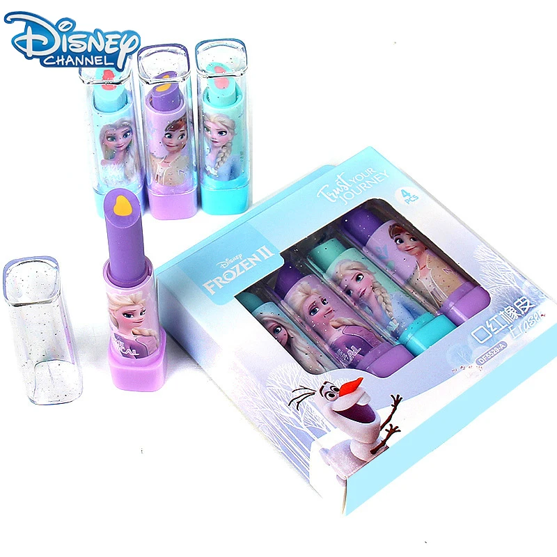 Disney Frozen Elsa Lipstick Eraser Set Cute Cartoon Children Eraser Party Gift I