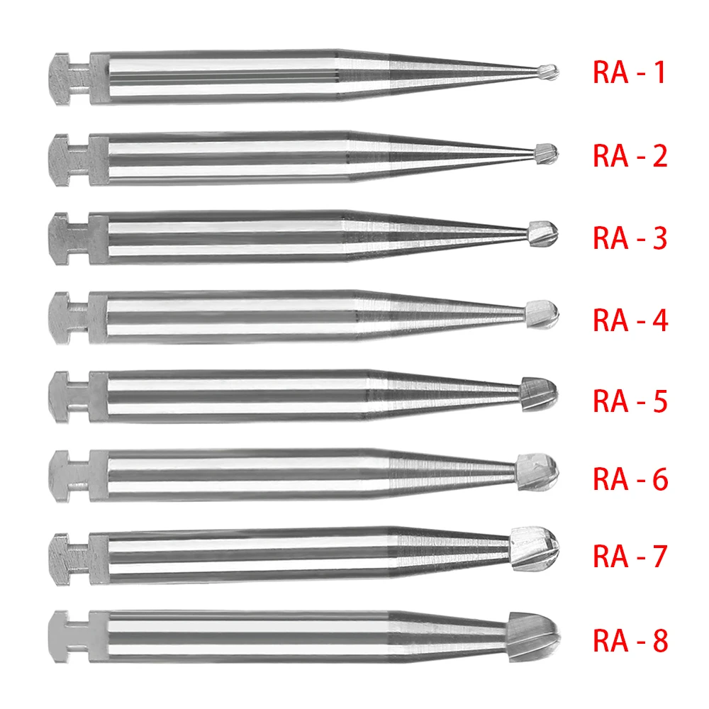 5pcs/box Dental Tungsten Carbide Burs Low Speed Round RA Drills Tungsten Steel L