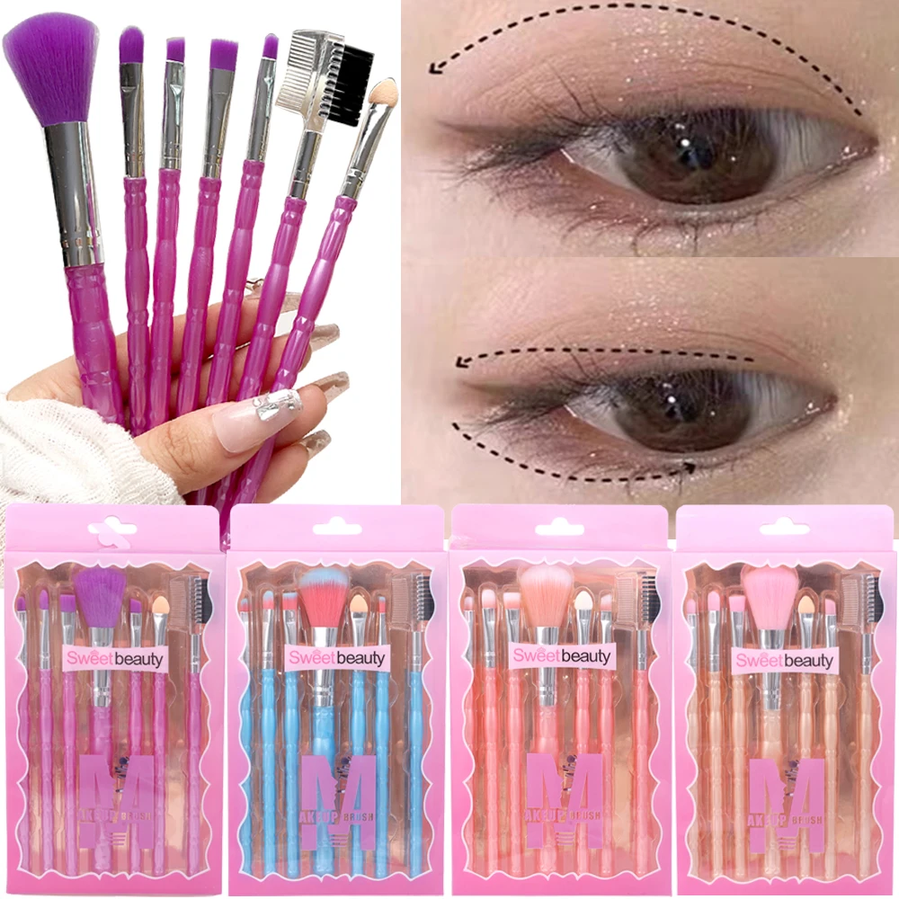 7pcs/set Eye Makeup Brushes Eyeshadow Foundation Blush Cosmetict Makeup Brush Ev