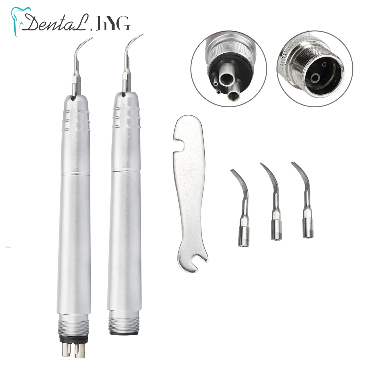 Dental Ultrasonic Air Scaler 2Holes/4 Holes Handpiece 3 Tips Air Scaling Polishi
