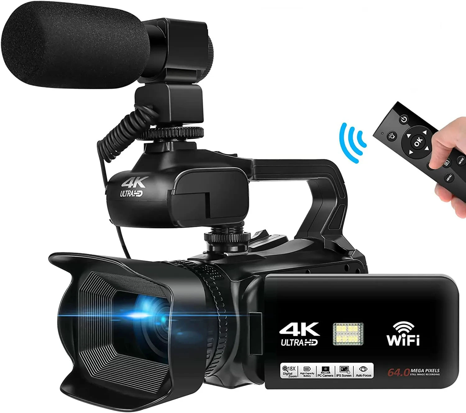 4K Ultra Professional Camcorder HD 64MP Streaming For Tiktok YouTube Camera 4.0 