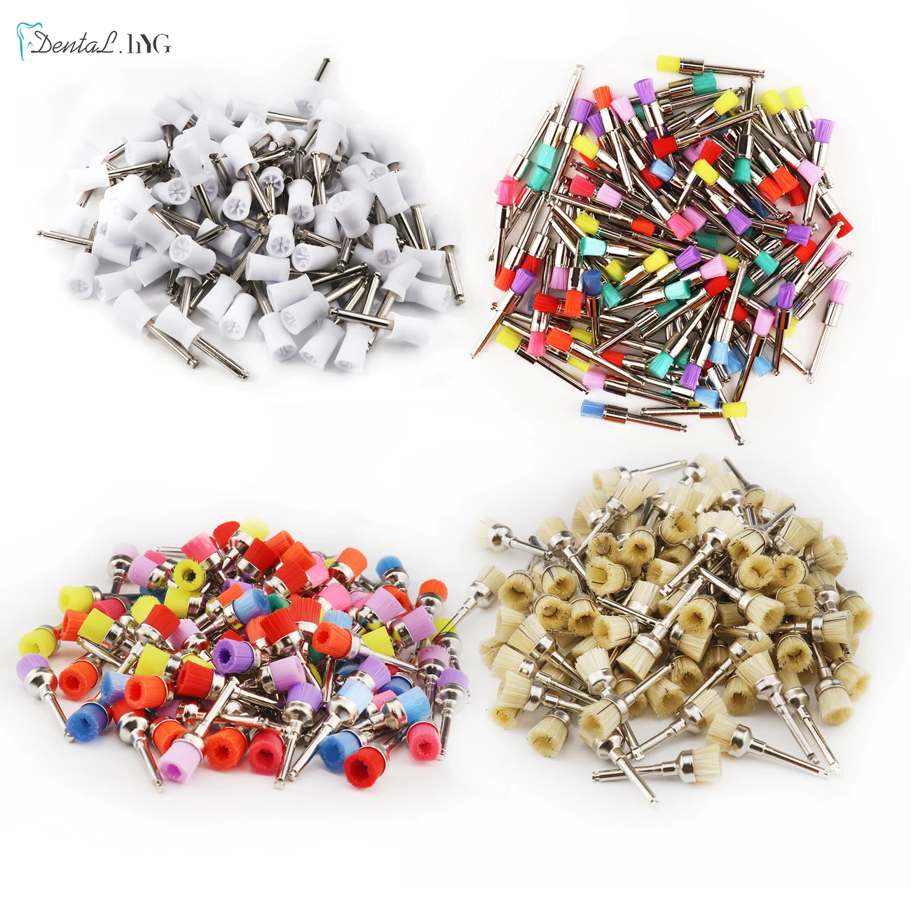 100pcs/Bag Disposable Dental Polisher Nylon Bristle Brush Polishing Polisher Cup