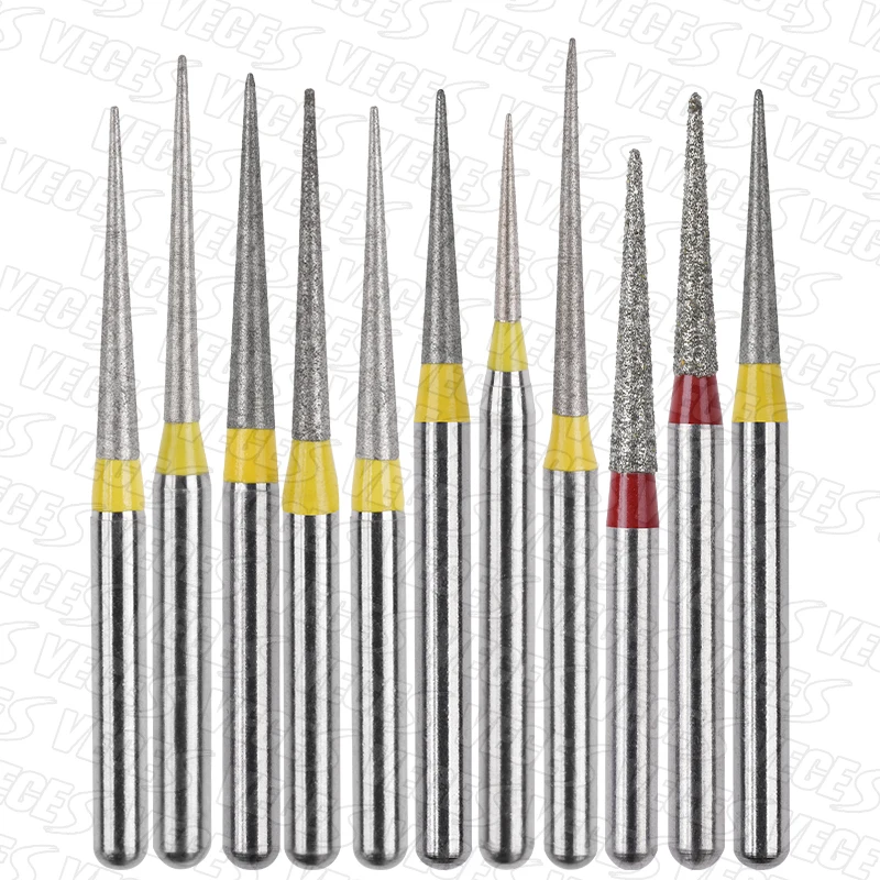 TC Type 10pcs Dental Diamond Burs Drill for High Speed Handpiece Fine Extra Fine