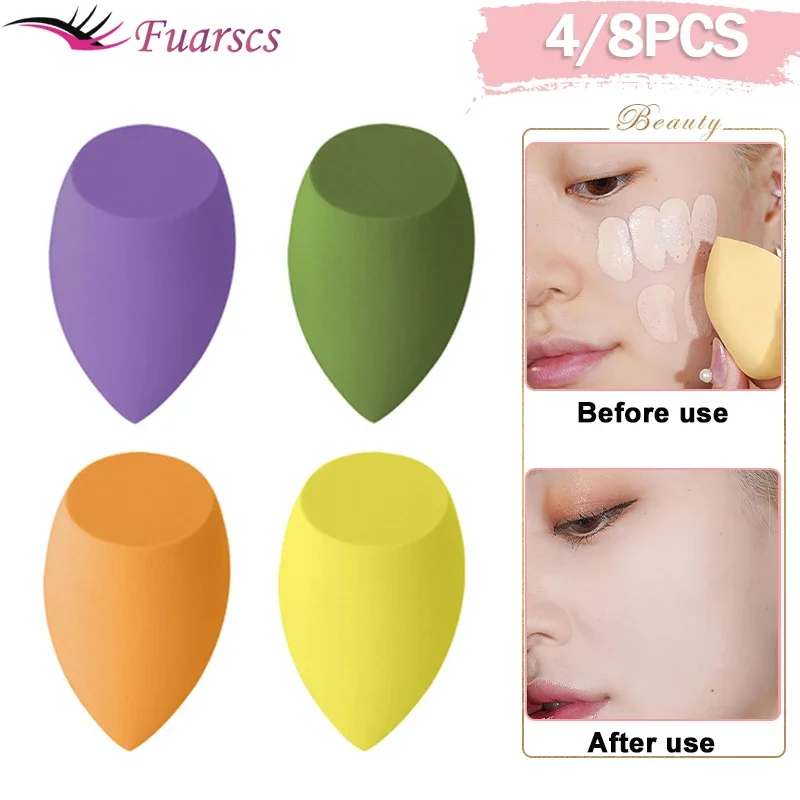 4/8pcs Makeup Sponge Powder Puff Dry and Wet Combined Beauty Cosmetic Ball Found