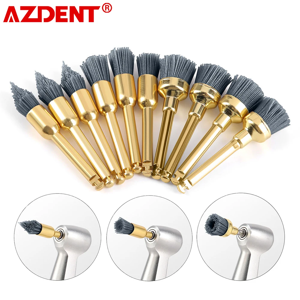 AZDENT 10pcs Dental polishing Brush Aluminium Oxide Polishing Silicon Carbide Po