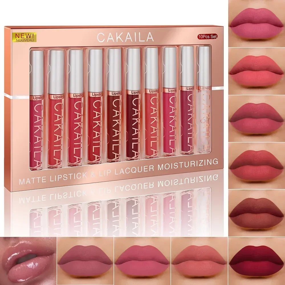 3-12 PCS Matte Lipstick Set Lip Gloss Sets Non Stick Cup Stain Makeup Beauty For