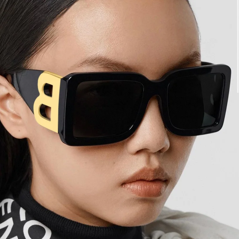Oversized Square Sunglasses Women Fashion 2024 New Vintage Big Frame Shades Men 