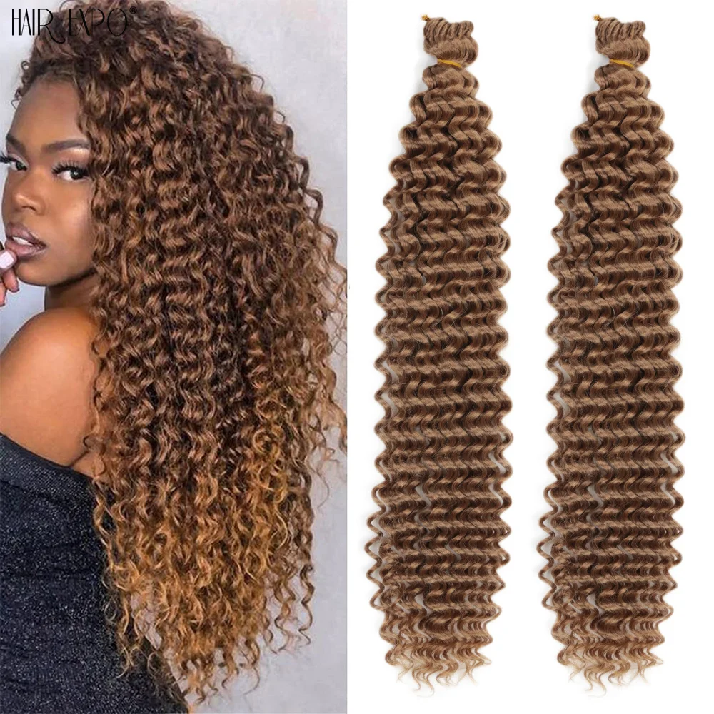 22"Deep Wave Crochet Hair Synthetic Passion Twist Braiding Hair Extension Afro C
