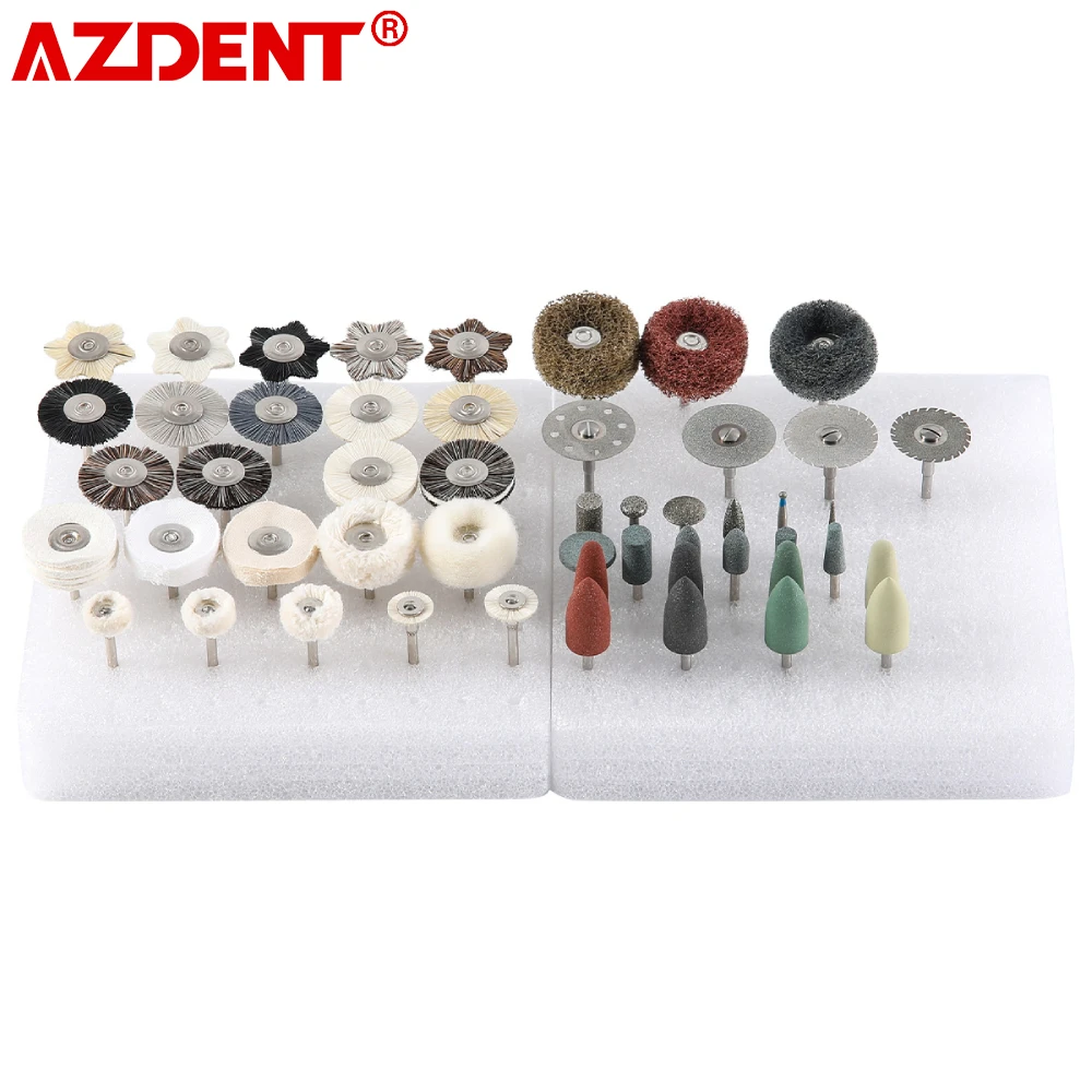 AZDENT 51Pcs/Box Dental Polishing Kit Laboratory HP Polisher Set 2.35mm Shank Di