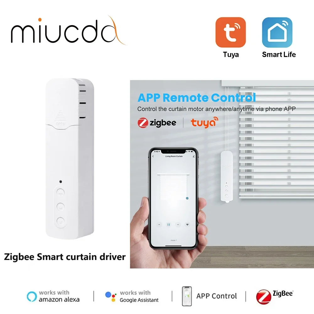 MIUCDA Tuya ZigBee Smart DIY Motorized Roller Blinds/Shades Drive Motor Hub Tuya