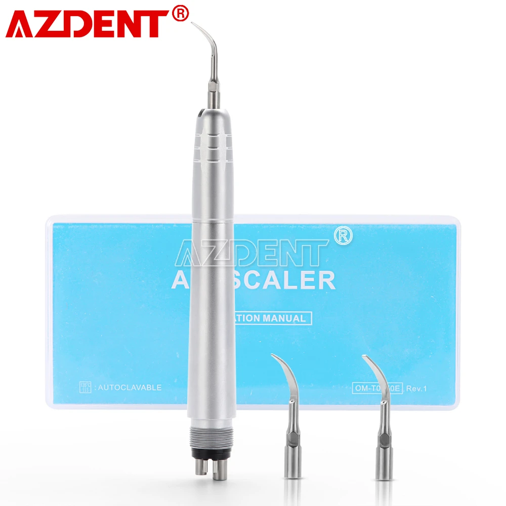 AZDENT Dental Ultrasonic Air Scaler Handpiece Super Sonic Scaling with 3 Tips To