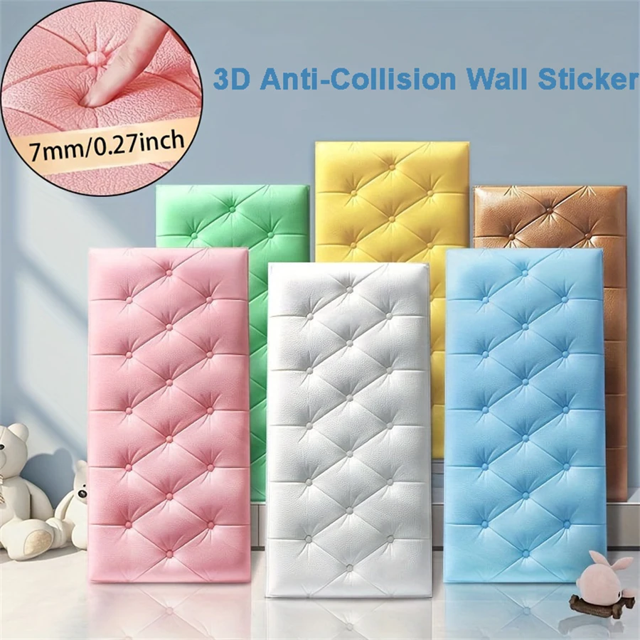3D Wall Stickers Wallpaper Self-adhesive Thicken Tatami Anti-collision Wall Mat 