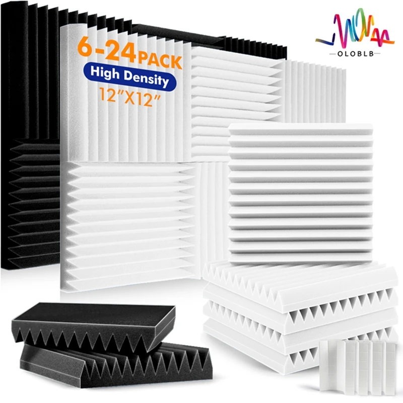 6-24Pcs Acoustic Treatment Panel For Drum Room Studio Home Sound Proof Absorbing