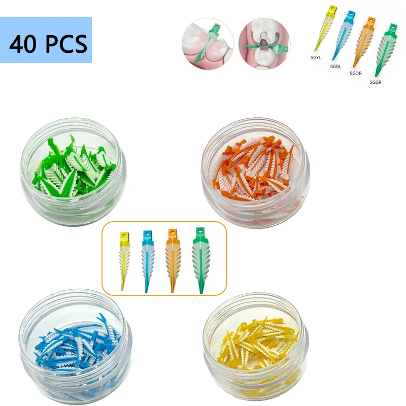 40Pcs Dental Composite Wedges Interdental Adaptive Wedge Autoclavable Dentistry 