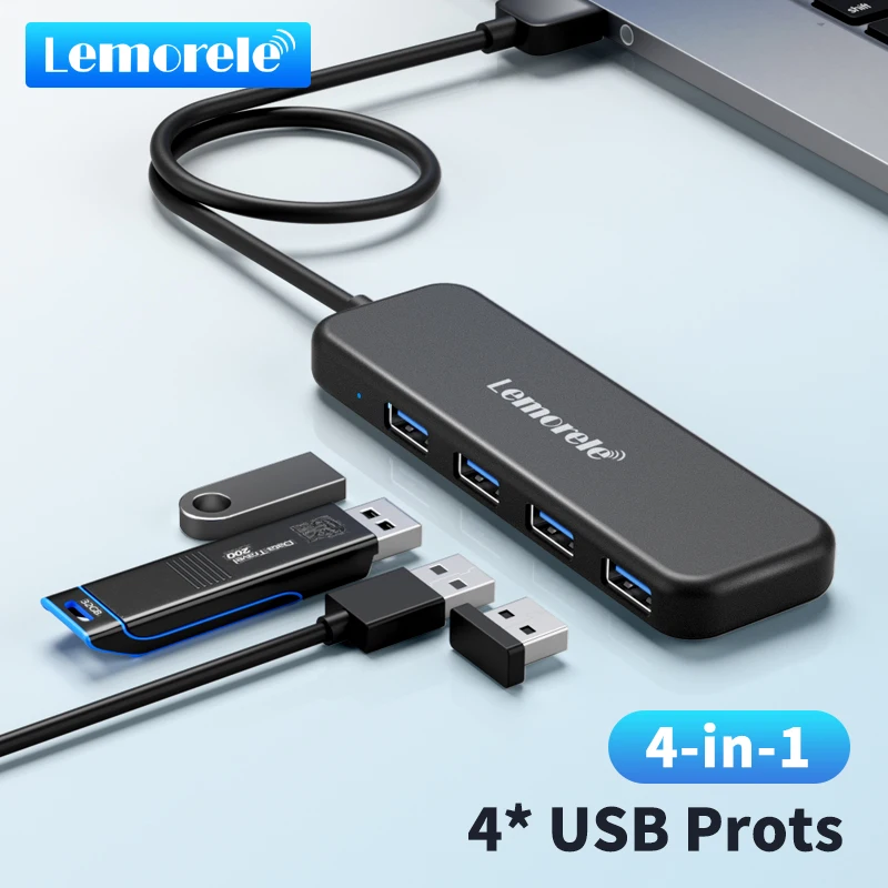 Lemorele USB 3.0 HUB 4 in 1 Type C Adapter 4 Ports Slot USB C Hub USB Hub 3.0 Hi