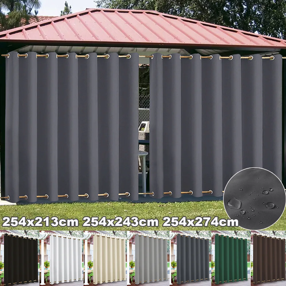 Extra Large Blackout Windproof Outdoor Curtains Eyelets Top and Bottom Grommets 