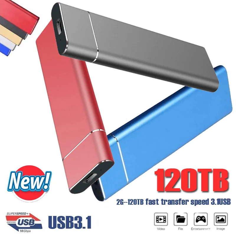 Portable SSD External Solid State Drive 500GB 1TB 2TB 4TB High Speed External Ha