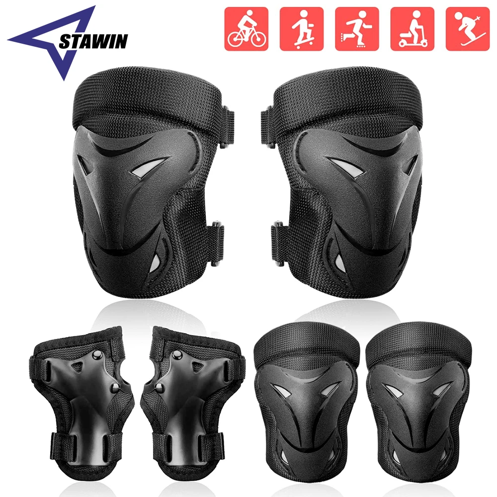 6Pcs/set Protective Gear Set Skating Knee Pads Elbow Pad Wrist Hand Protector fo