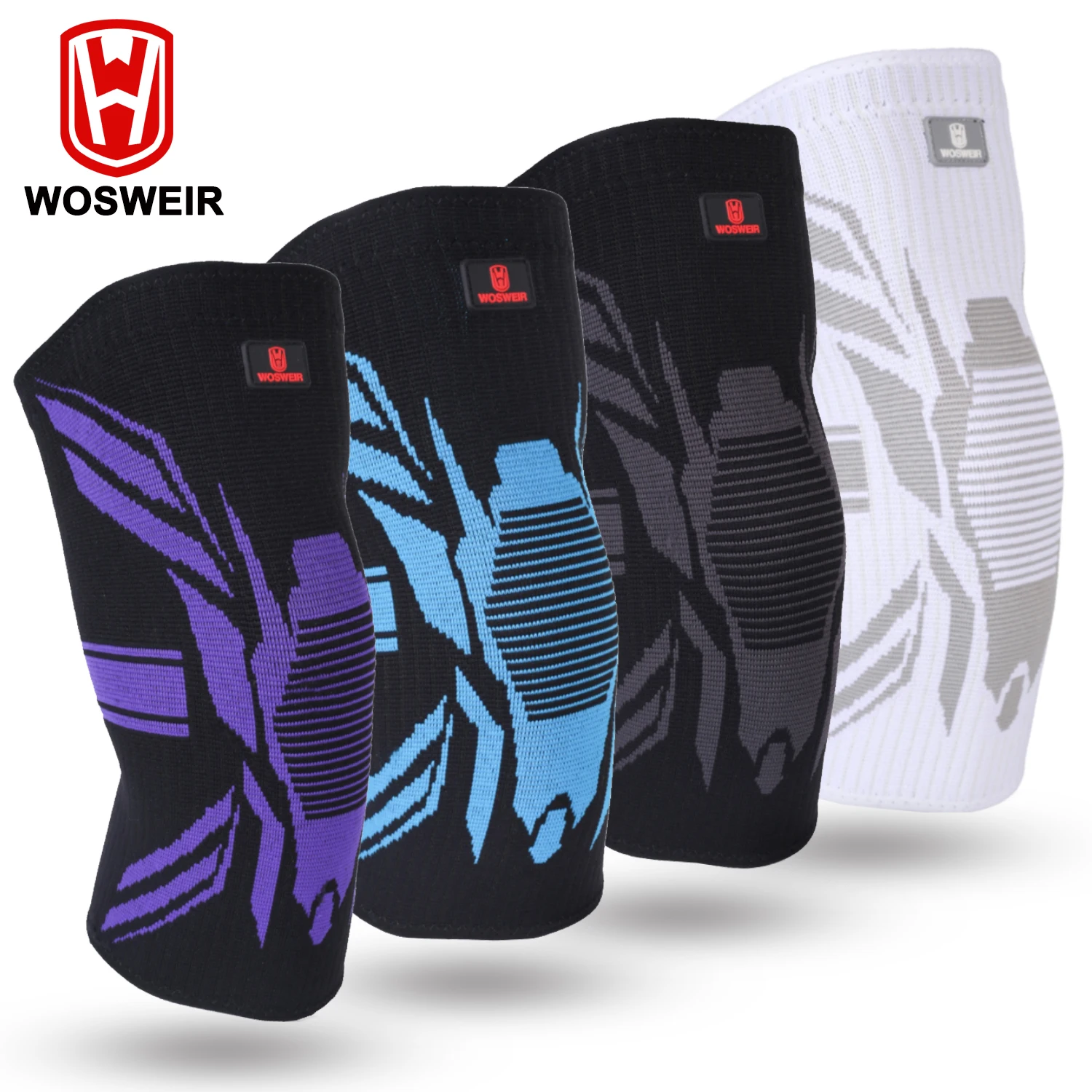 WOSWEIR-Elastic Spandex Knee Pads, Nylon Sports Support Gear, Patella Brace for 