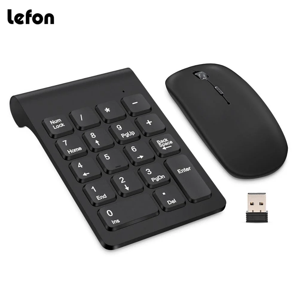 Lefon Wireless Keyboard Mini Digital Number Numeric Keypad Accounting Bank 18 Ke