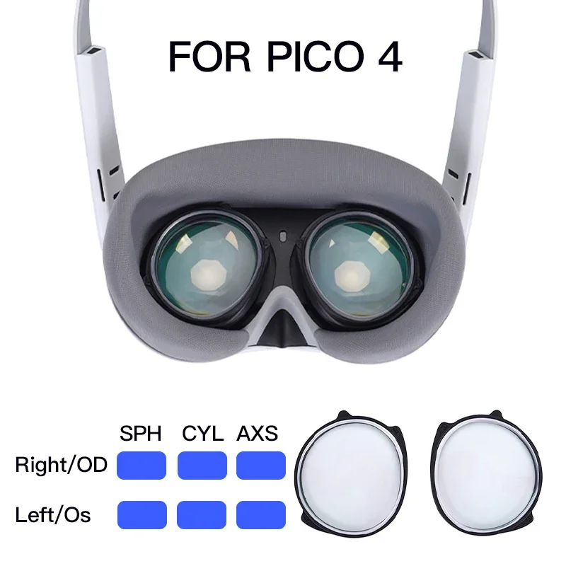 VR Prescription Lenses For Pico 4 Myopia Lens Anti Blue Light Glasses Magnetic E