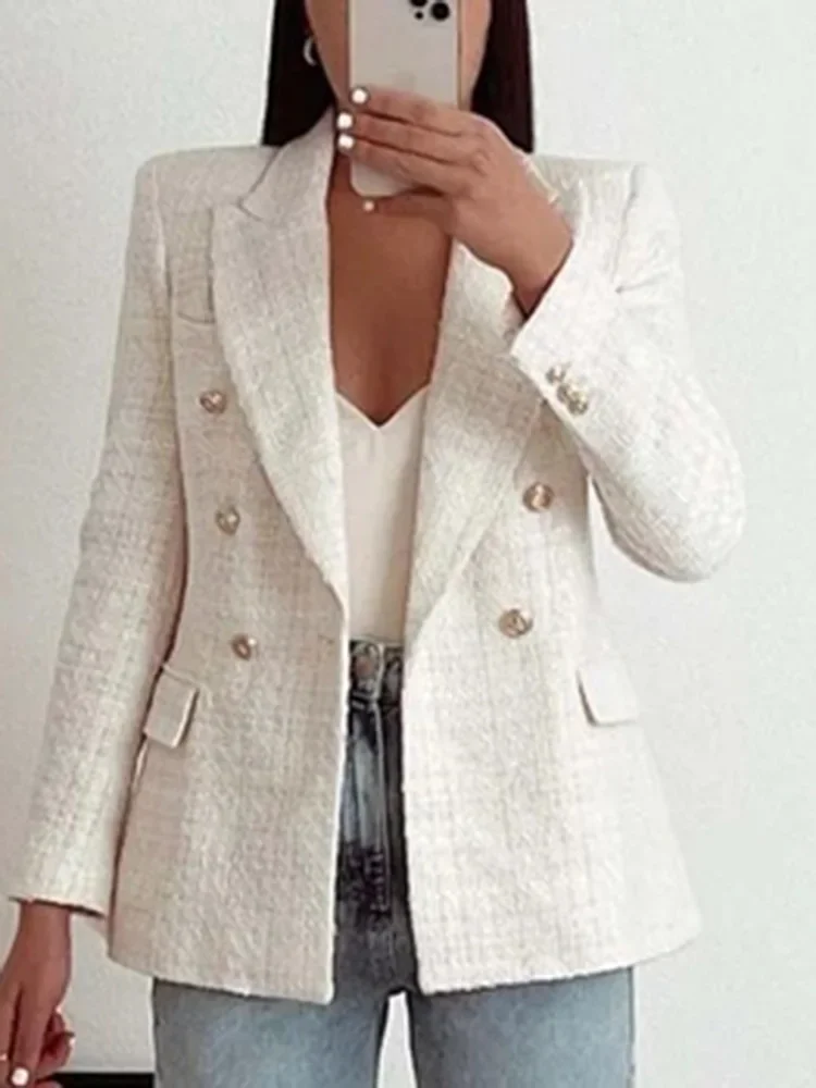 OIINAA White Blazers for Women Jackets Long Sleeve Elegant Office Lady Fashion O