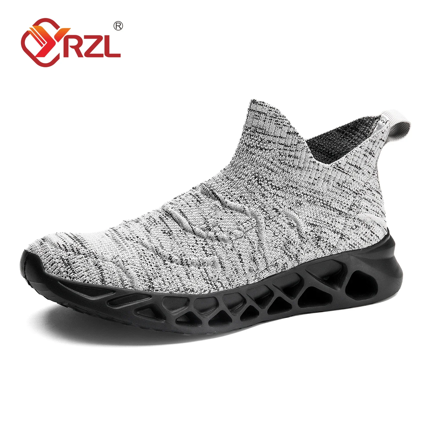YRZL Mens Sock Sneakers Breathable Mesh Fashion Platform Lightweight Casual Shoe