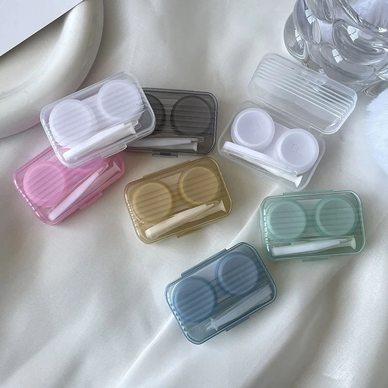 1PCS Cute Portable Contact Lens Box Kit Cute Candy Color Contact Lens Case For G