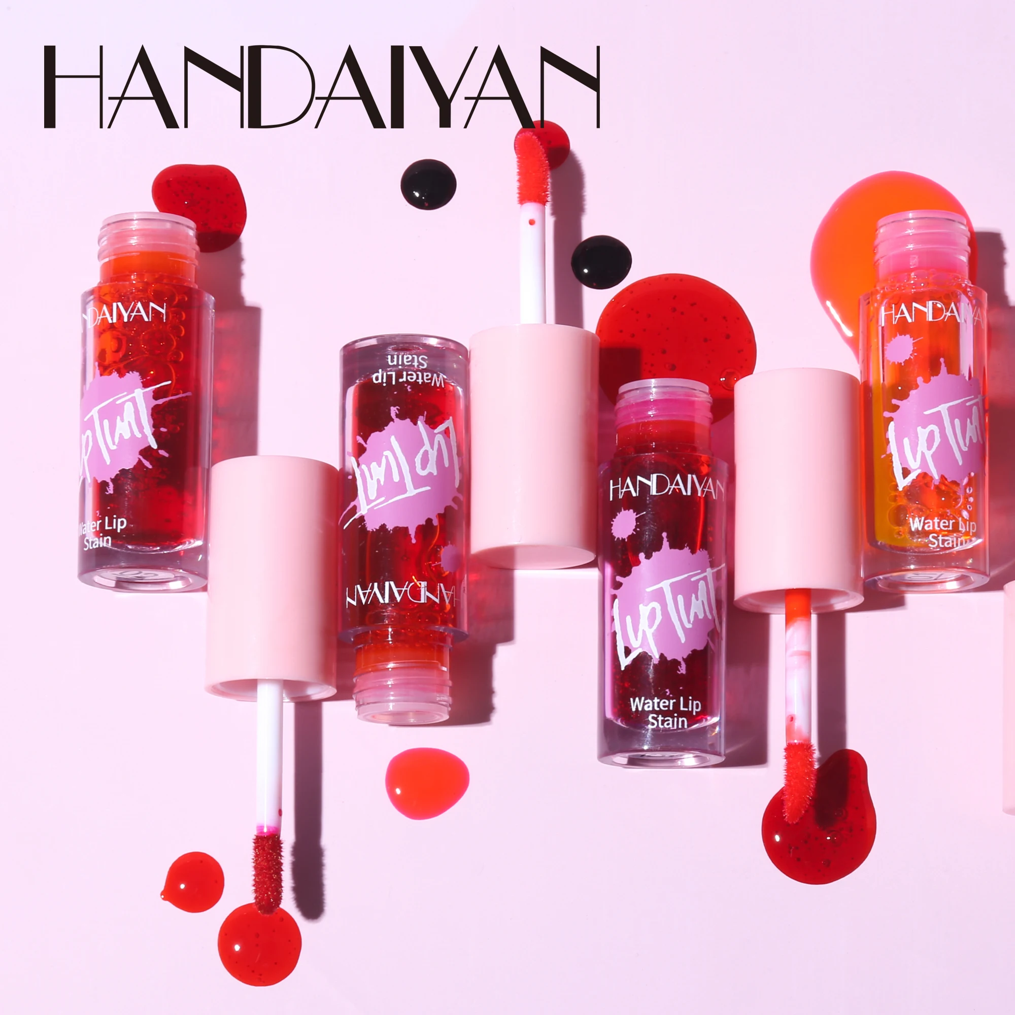 HANDAIYAN 6 Colors Lip Tint Stain Cheek Tint Moisturizing Liquid Lipstick Long-l