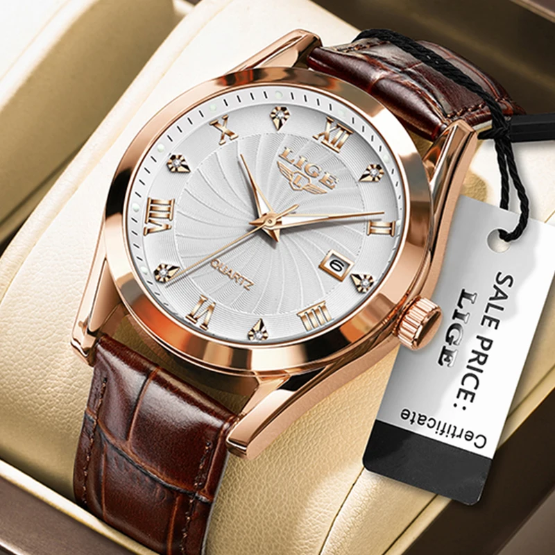LIGE Fashion Sport Quartz Watches For Men Luxury Business Leather Watch Men Mili