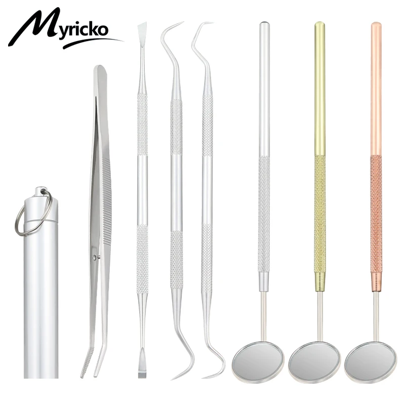 Dental Mirror Stainless Steel Dental Instrument Dentist Tool Set Probe Tooth Car