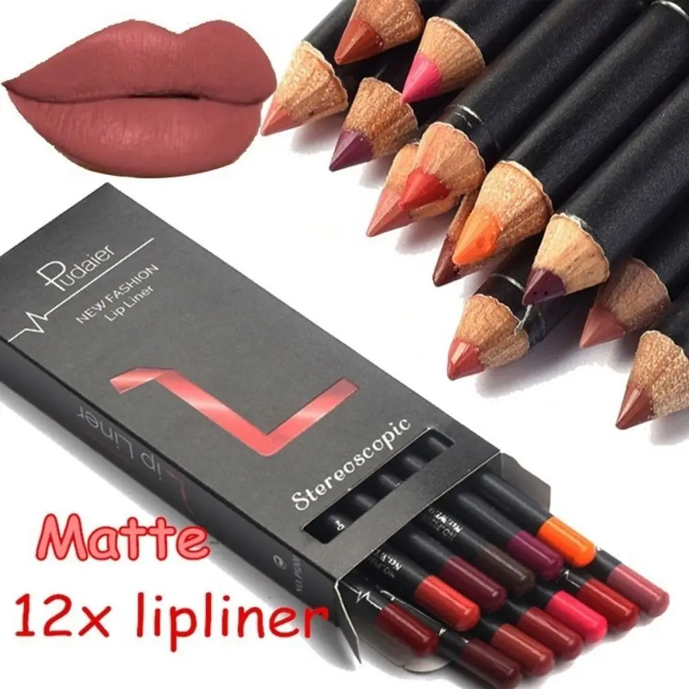 Matte Lip Liner Pencil Lipstick Eyeliner Pen Natural Lip Makeup Smooth Lip Penci