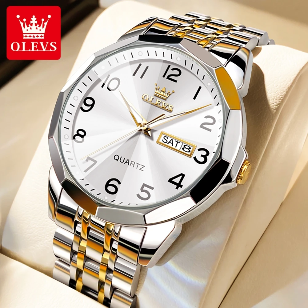 OLEVS Quartz Men's Watch Fashion Simple Men's Business Waterproof Stainless Stee