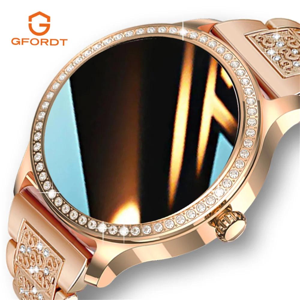 Diamond-studded Smart Watch 2024 For Women Lovely Steel Sport Watch Bluetooth Ca