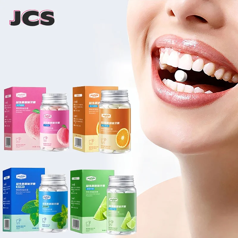 30 Capsules Probiotic Solid Toothpaste Clean Oral Fresh Breath Chewable Travel P