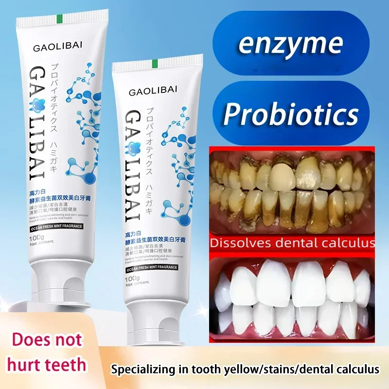 Enzyme Probiotic Whitening Toothpaste Reduces Oral Bacteria Freshens Breath Prev